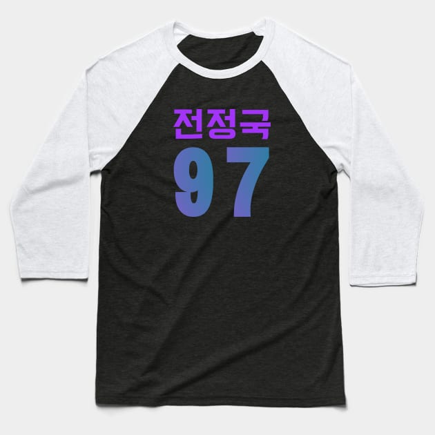 BTS (Bangtan Sonyeondan) Jeon Jungkook 97 in Korean / Hangul Baseball T-Shirt by e s p y